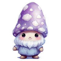 mignonne champignon gnome illustration ai généré png