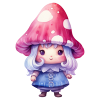 mignonne champignon gnome illustration ai généré png