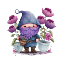 mignonne jardin gnome illustration ai généré png