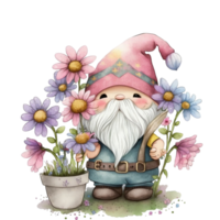 mignonne jardin gnome illustration ai généré png