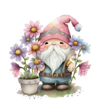 Cute Garden Gnome Illustration AI Generated png