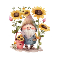 schattig tuin gnoom illustratie ai gegenereerd png