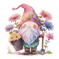 Cute Garden Gnome Illustration AI Generated png