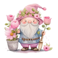 Cute Garden Gnome Illustration AI Generated png