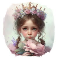 Cute  Princess Digital Illustration AI generated png