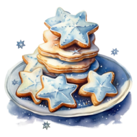 Kerstmis taart en koekjes illustratie ai gegenereerd png