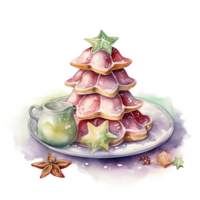 Christmas Cake And Cookies Illustration AI generated png