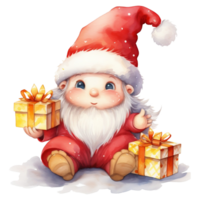 Cute Christmas Gnome Illustration AI generated png