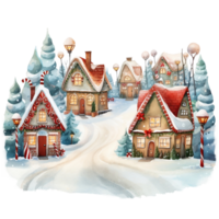 capricieux Noël villages illustration ai généré png