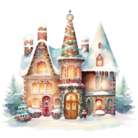 capricieux Noël villages illustration ai généré png