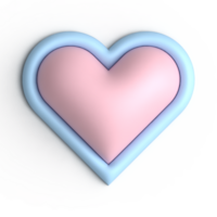 Groovy 3D heart isolated on transparent background. Funky colorful stickers. Inflated 3d element with plasticine effect png