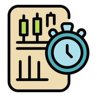 Time data icon vector flat