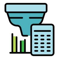 Funnel data icon vector flat