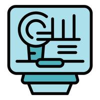 Market data icon vector flat
