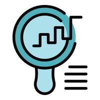 Search conference icon vector flat