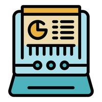 Growth data icon vector flat