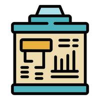 Statistic data icon vector flat