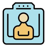 Video online conference icon vector flat