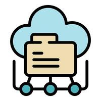 Data cloud chart icon vector flat