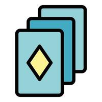 Play cards icon vector flat