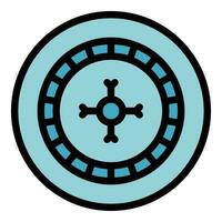 Casino wheel icon vector flat