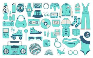 Set of 80s 90s elements in modern style vector