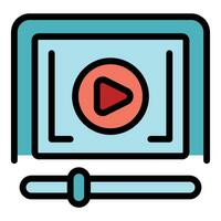 Video player icon vector flat