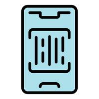 Smartphone scan icon vector flat