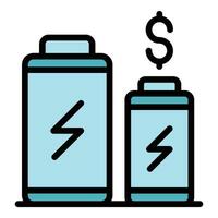 Battery store icon vector flat