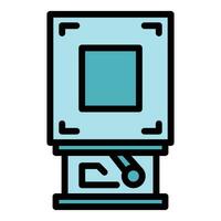 Laptop processor icon vector flat