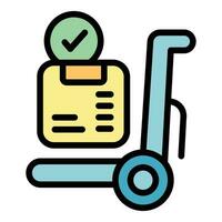 Warehouse cart icon vector flat