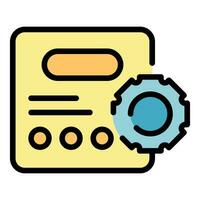 Web gear system icon vector flat