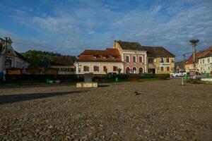 Biertan a very beautiful medieval village in Transylvania, Romania. A historical town in Romania that has preserved the Frankish and Gothic architectural style. Travel photo. photo