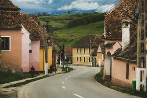 Biertan a very beautiful medieval village in Transylvania, Romania. A historical town in Romania that has preserved the Frankish and Gothic architectural style. Travel photo. photo
