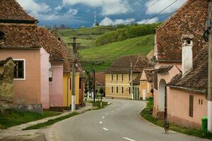Biertan a very beautiful medieval village in Transylvania, Romania. A historical town in Romania that has preserved the Frankish and Gothic architectural style. Travel photo. photo