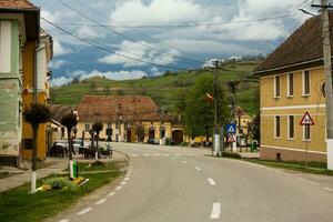 biertan un muy hermosa medieval pueblo en transilvania, Rumania. un histórico pueblo en Rumania ese tiene Preservado el franco y gótico arquitectónico estilo. viaje foto. foto