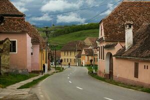 Biertan a very beautiful medieval village in Transylvania, Romania. A historical town in Romania that has preserved the Frankish and Gothic architectural style. Travel photo. photo