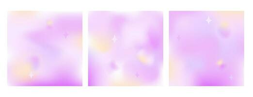 Set of abstract backgrounds with gradients. y2k trending style illustration vector