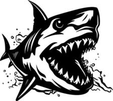 Shark - Black and White Isolated Icon - Vector illustration