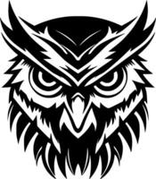 Owl, Black and White Vector illustration