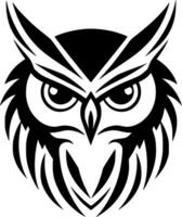 Owl, Black and White Vector illustration