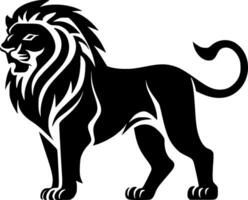 Lion, Black and White Vector illustration