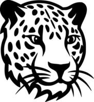 leopardo, negro y blanco vector ilustración