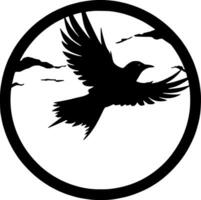 Bird, Black and White Vector illustration