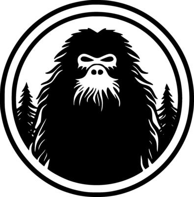 Bigfoot, Black and White Vector illustration