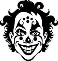 Clown, Black and White Vector illustration