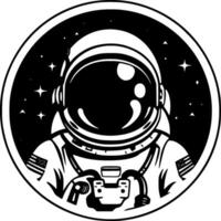 Astronaut - Black and White Isolated Icon - Vector illustration