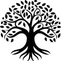 árbol de vida, negro y blanco vector ilustración