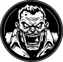 Zombie, Black and White Vector illustration