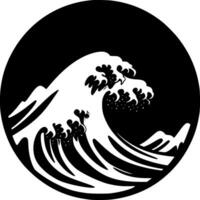 Wave, Black and White Vector illustration